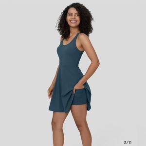 Halara Backless Twisted Dress, longer length in XS; Majolica Blue